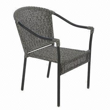Rattan armchair with steel frame, UV-protected