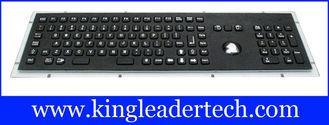 Waterproof black metal industrial keyboard with trackball,