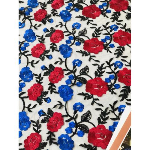 All kinds of flowers embroidered nylon mesh