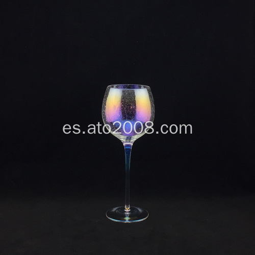 Juego de copas de vino de colores burbuja