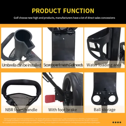 Golf Trolley With Bag Aluminum Golf Push Trolley