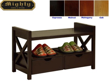 Living Room 2 Drawer Entry Bench With Shoe Storage