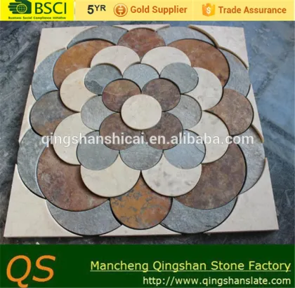 natural marble stone with nature slate floor flower mosaic tile