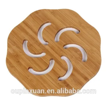 2016 New product lovely shape bamboo insulation mat,coffee cup mat