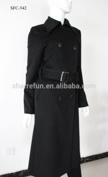 Wholesale Fashion quality long style women pure cashmere coats