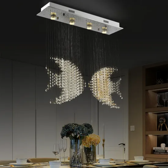 High Grade K9 Crystal Chandelier - Turkish Fish Shaped LED Clear Glass Hanging Decor