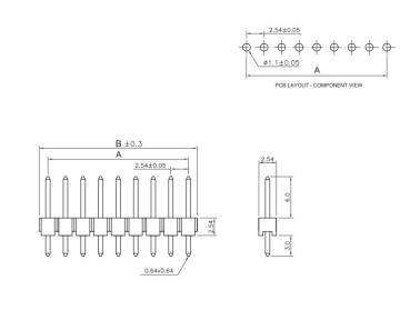 Embase de connecteur à travers le trou 2 position