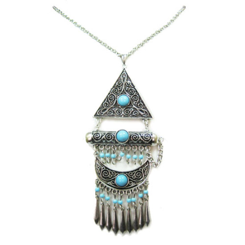 Turquoise Stone Pendant Fashion Jewelry Necklace