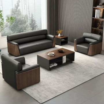 Bekleme Odaları İçin Modern Deri Ofis Kanepe Seti - 1+1+3 Yapılandırmalar