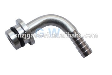 stainless steel syrup outlet elbow, SS barb syrup out fitting with O ring