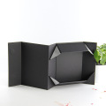 Custom Black Foldable Magnetic Paper Gift Box Logo