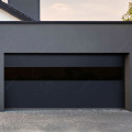 Porta del garage americano elettrico in acciaio nero contemporaneo