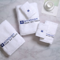 Customized Embroidery Logo Cotton White Hotel Towel