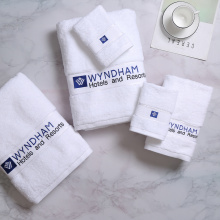 Индивидуальное логотип вышивки хлопковой белый отель полотенце
