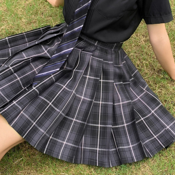 Japanese Women Jk Skirts High Waist Students School Uniform Pleated A-Line Mini Plaid Harajuku Preppy Skirts