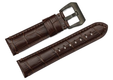 OP-121 Good Quality Handmade Brown leather watch with black buckle