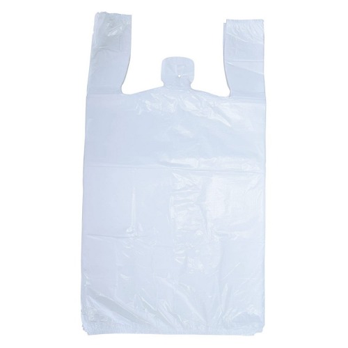 Black Plastic Handled Shopping Carry-out Grocery Food Packaging T-Shirt Bag