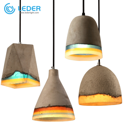 LEDER Round Concrete Hanging Lights