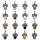 Gemstone Cabs Pendants Natural Stone Crystal 10X14MM Cabs Silver Alloy 3 Rose Flowers Pendant Crystal Pendant for DIY Jewelry