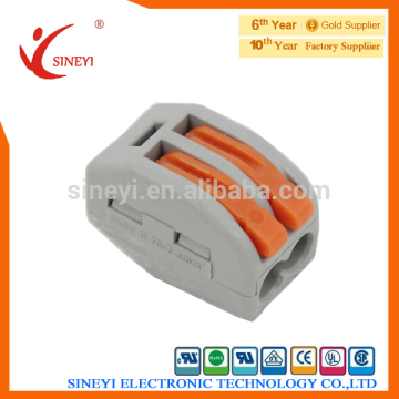 2014 Yuyao Sineyi Wago Low Voltage Wire Connector Terminal Promotion Wedge Connector Cage Clamp Terminal Block 2 pin connector