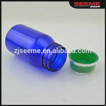 Round colored health product pet bottle plastic health care bottle big size container with screw cap