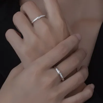 925 Sterling Silver Love Knot Promise Ring - Fashionable Men's and Women's Band Jewelry