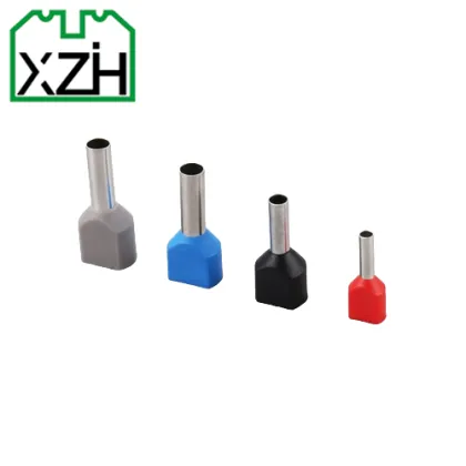 Blue/Gray PP Wire End Terminals TE 2512 Type Pre-insulated Copper Brass Twin Cord End Terminals