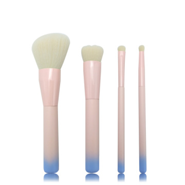 4pc ombre wood handle makeup brush set