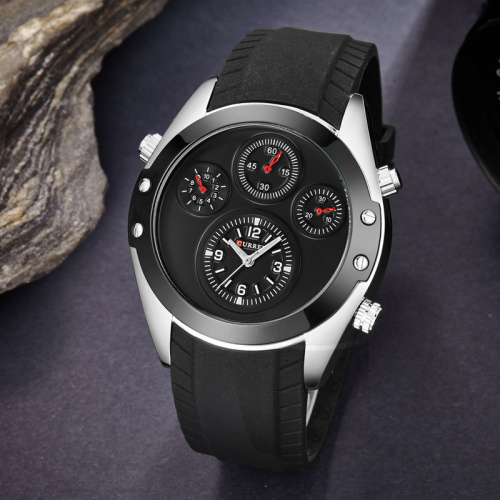custom brand quartz watch silicone strap wristwatch