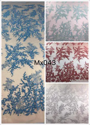 Sequin Beads Embroidery Lace Fabric