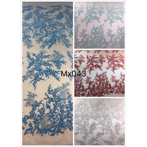 Sequin χάντρες κέντημα Lace Fabric