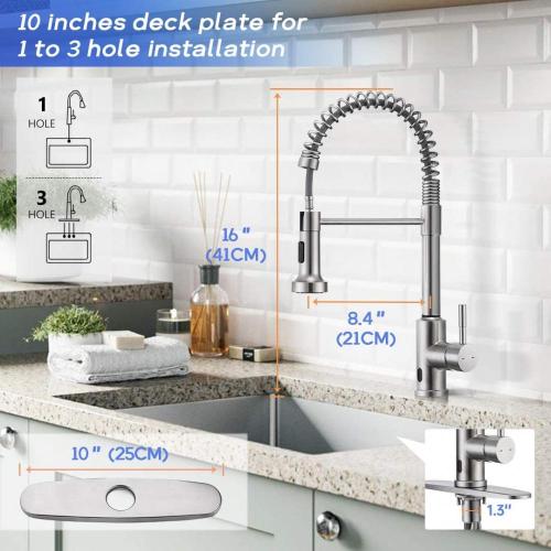 Pull Down Kitchen Faucet Touchless Modern Single Handle Pull Down Sprayer Spring Supplier