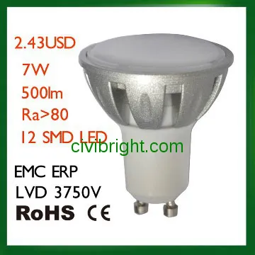 LED Spotlight GU10 7W 12PCS SMD2835