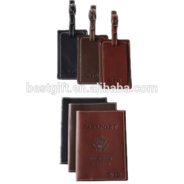 cheap wholesale personal travel set high quality leather travel wallet set