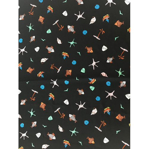 Marinplanter Rayon Poplin Utskrift Bred Bredd Tyg