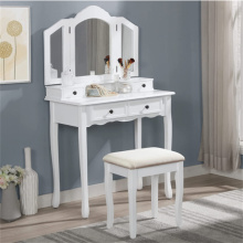 Wooden Vanity Make Up Table and Stool Set