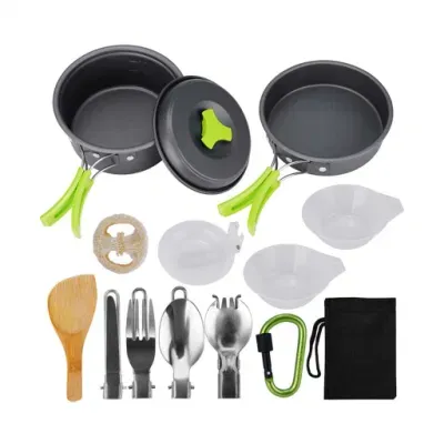 Durable Outdoor Stove Burner Cooking Pots Picnic Hiking Camping Cookware Set