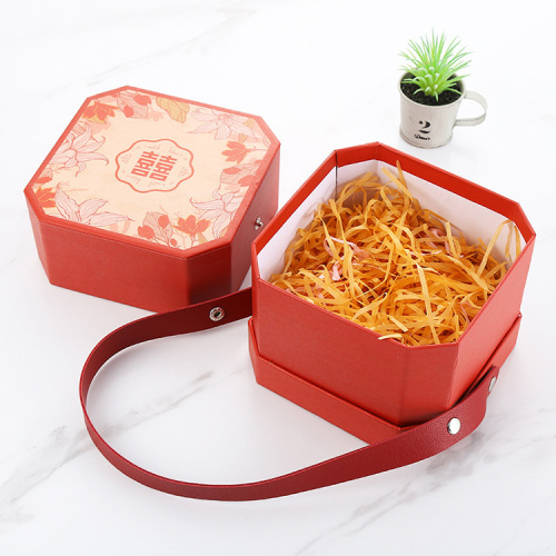 Cajas de regalo decorativas de boda en forma de octágono con tapas