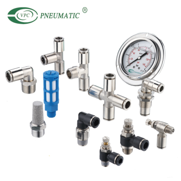 Pneumatic Hose Fittings: BSP Thread Elbow, Tee, Straight Connectors