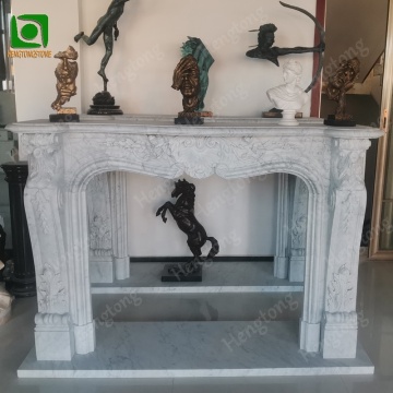 Italy White Carrara Marble Fireplace Mantel