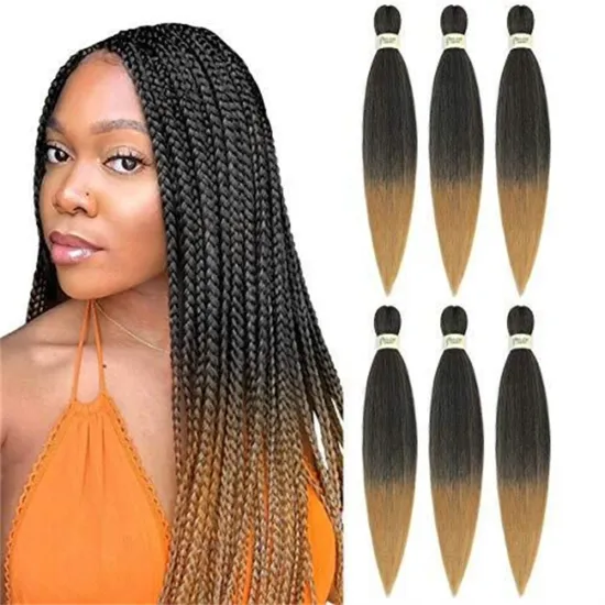 Synthetic Pre-stretched Braiding Hair Perm Yaki Braid Hair Bulk Jumbo Pre Stretched Braiding Hair Expression for Women