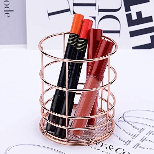 Wire Storage Basket Rose Gold Storage Basket Makeup Organizers Box Supplier