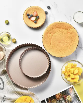 Nonstick Carbon Steel Quiche and Tart Pan for Baking Cakes and Pies