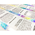 printing Custom artwork hologram silver paper sticker lables