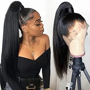 Natural Glueless Hd Lace Front Human Hair Wigs,100% Virgin Wig Brazilian Hair Lace Front Wigs,40 Inches Wigs For Black Women