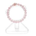 Pulsera de piedra de corona de cuarzo rosa de 8 mm de cuentas redondas para la moda