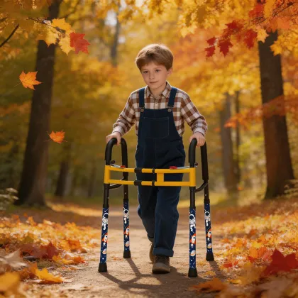 Foldable Pediatric Walker with Printed Design