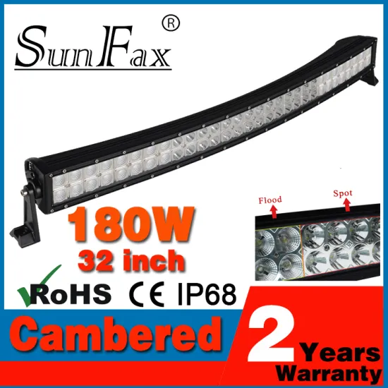 Wholesale 180w 30inch led light bars, 12V flood spot combo offroad curved led light bars for Truck Vehicle Excavator
