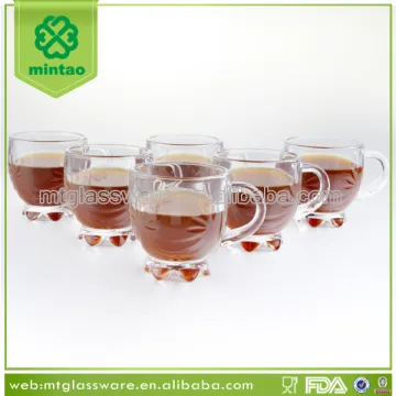 personalized wholesale glass coffee mug/flower base coffee glass mug