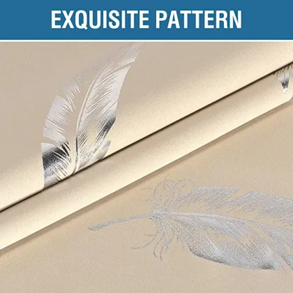 Custom Printed Polyester Bedroom Blackout Panels Curtains